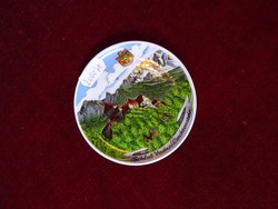 ALB. SA svájci porcelán asztalközép, átmérője 9,7 cm. Liechtenstein címerével. Vanneki!