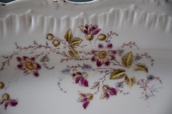 Antik Nagy Szecessziós virágos ibolyás sültes tál pecsenyés tál húsos tál kínáló 38 x 29 porcelán