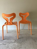  8 db narancs színű, Calligaris, olasz design szék együtt eladó