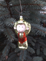 Tornadresszes majom - retro üveg? karácsonyfadísz - majmóca karácsonyfa dísz - karácsonyi dekoráció