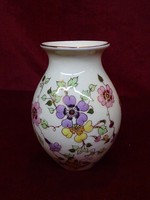 Zsolnay porcelán váza, pillangó mintával, 13 cm magas, máza hajszál repedéses. Vanneki!