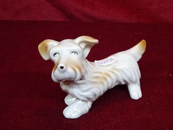 Német porcelán hosszú szőrű foxi kutya, hossza 12,5 cm. Vanneki!