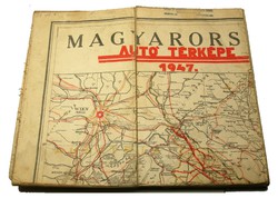 Magyarország Autó Térképe 1947 eredeti fa dobozban