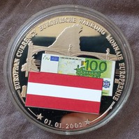 100 Euró emlék Tükörveret kapszulában.