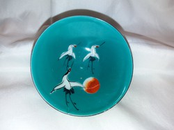 Szakés csésze különleges daru madár ábrázolással