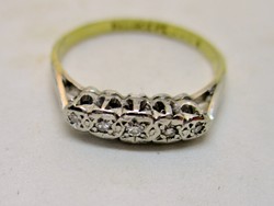 Gyönyörű antik gyémántköves palládium ,platina, 18kt-os arany gyűrű 