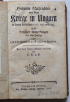 [Schmettau:] Geheime Nachrichten von dem Kriege in Ungarn in denen Feldzügen 1737...  Leipzig, 1772