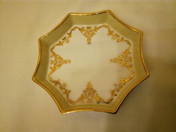 Herendi Bakos Éva porcelán nyolcszög alakú tál 
