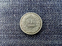 Svájc .835 ezüst 1/2 Frank 1903 B / id 13962/