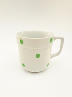 Alföldi retro porcelán pöttyös bögre - zöld pöttyös csésze teásbögre kávésbögre kávéscsésze