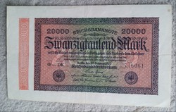 Inflációs 20.000 márka 1923. bankjegy