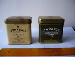    2 db teás fémdoboz - Twinings Earl Grey Tea + Twinings Gunpowder Green Tea                       
