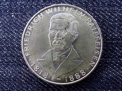 Németország 150 éve született Friedrich Wilhelm Raiffeisen .625 ezüst 5 Márka 1968 J / id 14423/
