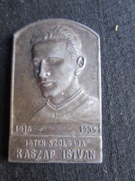 Venerable István Kaszap Hungarian Jesuit novice Servant of God relic memorial plaque 1935
