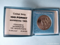 100 Forint 1983 Czóbel Béla MNB tok BU UNC