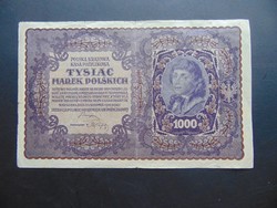 1000 marek 1919 Lengyelország Nagy méretű bankjegy