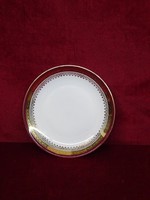H & C csehszlovák porcelán antik süteményes tányér bordó/arany szegéllyel. Vanneki!