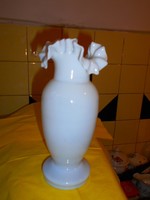 Szecessziós antik  opál üveg váza -huta termék