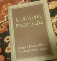 Német Birodalmi munkakönyv Arbeitsbuch Protektorat Böhmen und Mahren 1945