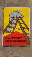 Régi retro ipari létrás karton plakát