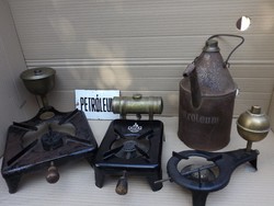 Antique petroleum stove iron heating stove from a collection of 3 iron cast iron