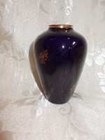 régi kék kis hollóházi váza