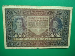 Lengyelország 5000 marek 1920 Ritkább!