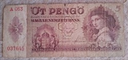 Öt Pengő 1939..bankjegy