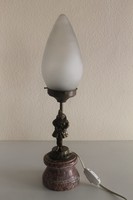 Art Deco bronz szobor asztali lámpa