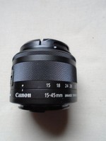 Canon EF-M 15-45mm f/3.5-6.3 IS STM MILC Széles látószögű zoom lencse Grafit 49 mm közel féláron ÚJ