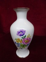Hollóházi porcelán váza, gyönyörű virágmintával. 24 cm magas. Vanneki!
