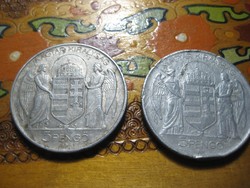 5  pengő  , Horthy val  , aluból    1943 as , a fotón  látható  állapotban