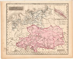 Ausztria - Magyarország és Poroszország térkép 1840 (2), német ny., atlasz, eredeti, Pesth, 23x29 cm