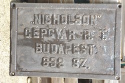 Rare original steamer 50x40cm steam engine board iron nicholson machine factory rt budapest cast iron