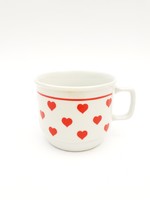 Zsolnay retro porcelán szívecskés bögre - szív szívecske mintás csésze
