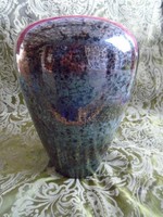 Vallauris, French Art Deco Iridescent Ceramic Vase, Signed, 1950 Years eozin France limit edition 