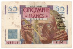 Franciaország 50 francia Frank, 1948