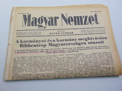 Kormányzó meghívására Ribbentrop Magyarországra utazott  - Magyar Nemzet 1942 jan. 6.