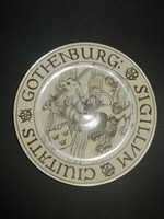 Gothenburg sigillum civitatis - Gothenburg város pecsétje- svéd porcelán fali tányér - EP