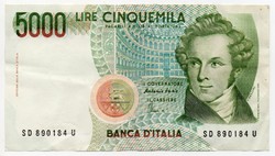 Olaszország 5000 olasz Líra, 1985, szép