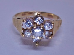 Szépséges antik margaréta arany gyűrű fehér kövekkel akció!!!