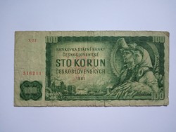100 Korona Csehszlovák  1961 !! 