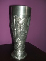 A giant pewter cup