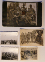 5 db katonafotó, egyikük 1918-ból, részletes felirattal