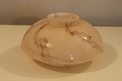 Art Deco márványos kétrétegű fújt üveg csillárközép búra nyitott alsó résszel I.