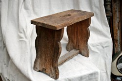 Antik népi bútor sámli rusztikus fenyő bútor kézi munka