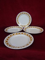 Zsolnay porcelán barna/sárga mintás lapostányér. Vanneki!