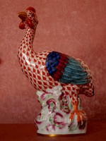 Herend 20 cm high double kossuth scaly net with mythical painted guinea fowl