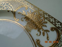 NORITAKE luxus japán porcelán, aranybrokát virágkosár mintával