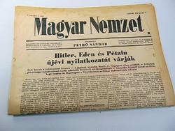 Hitler , Eden, és Pétain újévi nyilatkozatát várják  -  Magyar Nemzet  1942. jan. 1..